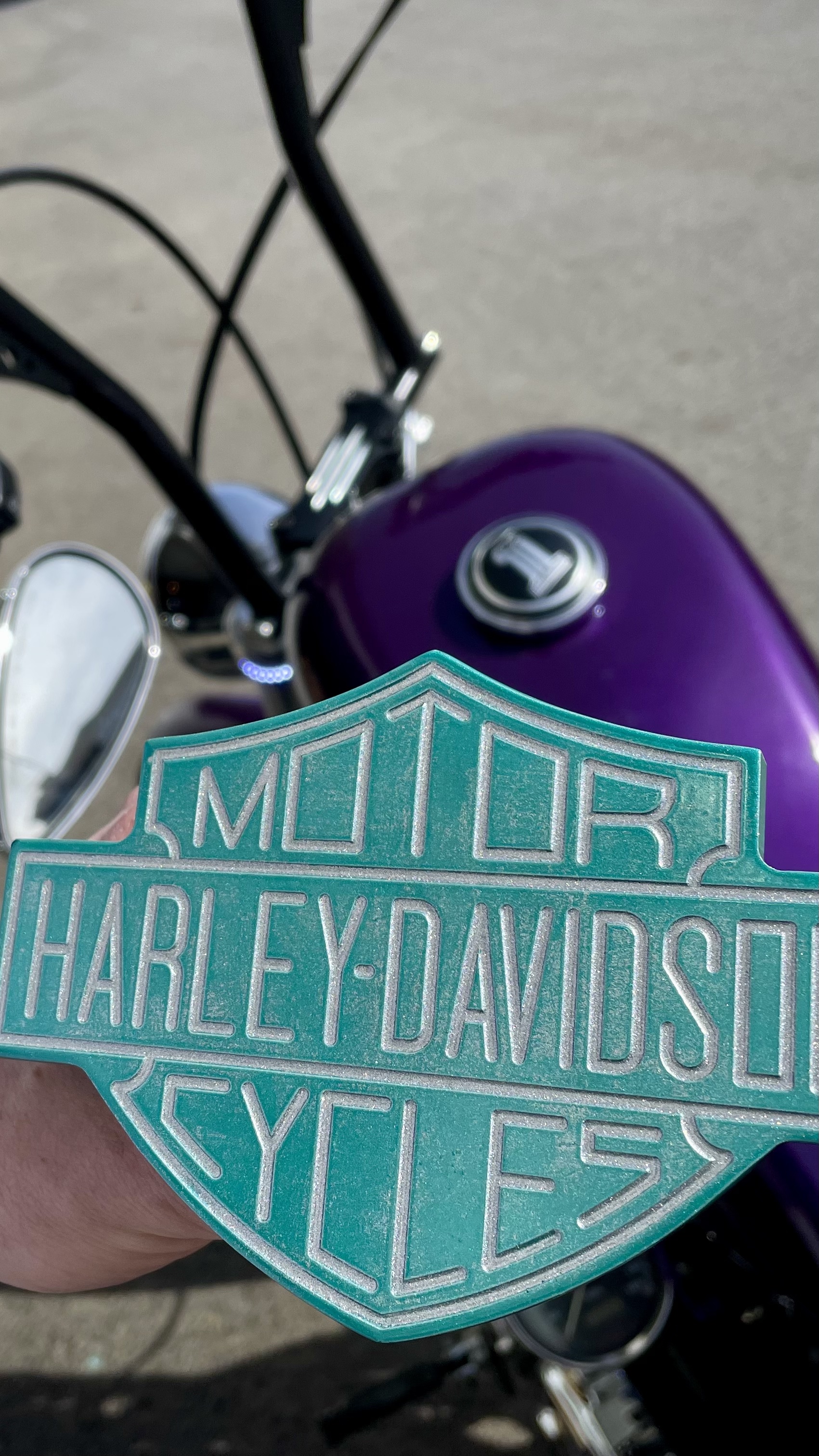 Black powder coated Harley-Davidson hitch cover